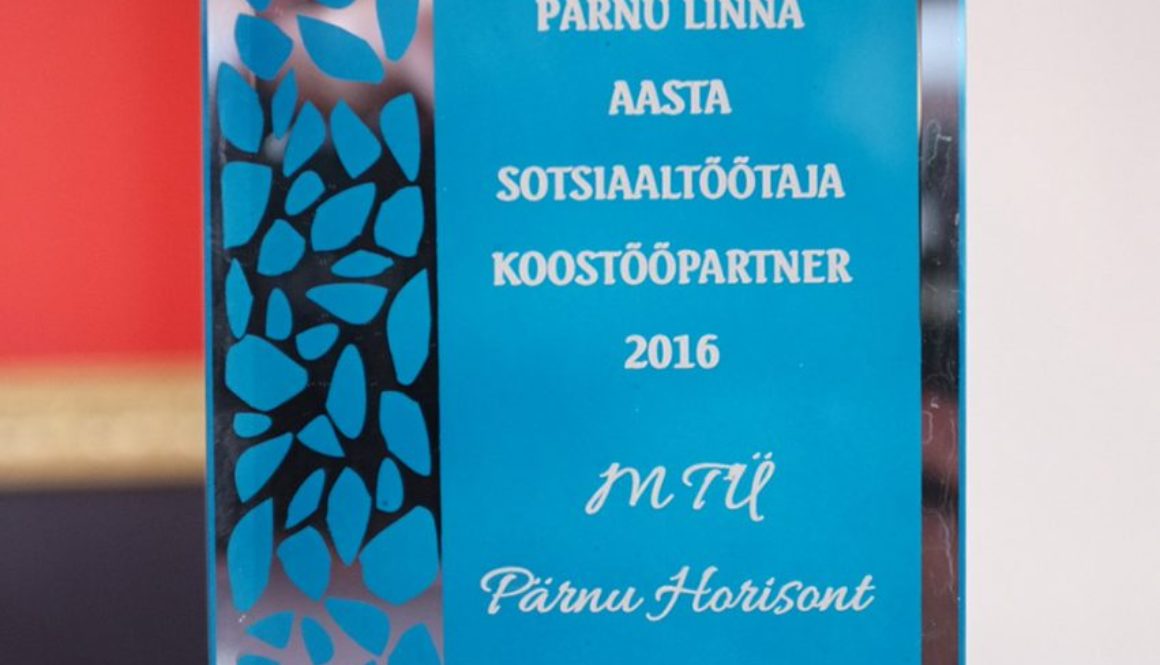 Parnu linna aasta sotsiaaltootaja koostoopartner 2016 Parnu Horisont